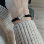 "Bagoly" makramé - ezüst karkötő