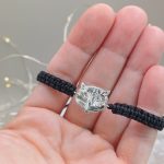 "Bagoly" makramé - ezüst karkötő