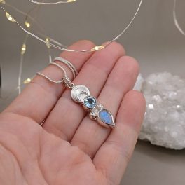 "Luna - Topáz - Holdkő" ezüst amulett