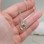 "Pillangó amulett" -kézzel készült ezüst medál turmalinal