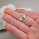 "Pillangó amulett" -kézzel készült ezüst medál turmalinal