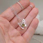 "Pillangó amulett" -kézzel készült ezüst medál turmalinal