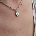 "Nature details - Tsavorit"  kézzel készült ezüst medál