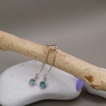 "Nature details - Kalcedon" ezüst fülbevaló