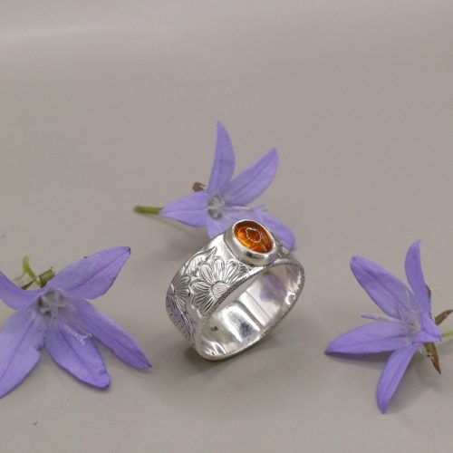 "Nature details - Tűzopál" ezüst gyűrű