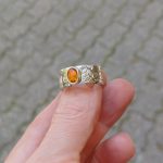 "Nature details - Tűzopál" ezüst gyűrű