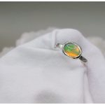 "Nature Details - Kozmikus áramlás" - Kézzel vésett ezüst gyűrű etióp opállal