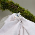 "Nature Details - Havasi gyopár" - kézzel készült ezüst gyűrű akvamarinnal