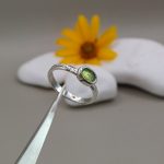 "Nature details - Zöld alkonyat" ezüst gyűrű
