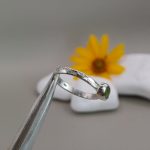 "Nature details - Zöld alkonyat" ezüst gyűrű