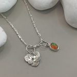 "Nature details - Opál és réti virág" ezüst charm