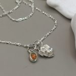 "Nature details - Opál és réti virág" ezüst charm