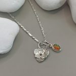 "Nature details - Opál és réti virág" ezüst charm