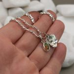 "Nature details - Opál és réti virág" ezüst charm