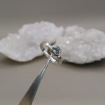 "Nature Details - Aqua Solitaire" ezüst gyűrű