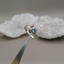 "Nature Details - Aqua Solitaire" ezüst gyűrű