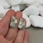 "Line art" ezüst fülbevaló