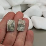 "Line art" ezüst fülbevaló