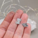 "Apróságok - Cica" ezüst fülbevaló