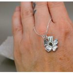 "Szellőrózsa" - kézzel készült ezüst amulett cirkóniával