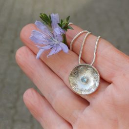   "Nature details - kék hajnal" topáz ezüst medál