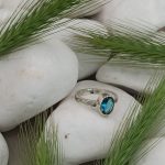 "Nature details - Swiss blue topáz" ezüst gyűrű