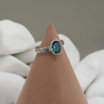 "Nature details - Swiss blue topáz" ezüst gyűrű