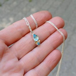   "Égi konfluencia" - kézzel készült ezüst amulett topázzal