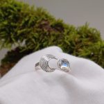 "Luna misztérium" kézműves ezüst gyűrű holdkővel