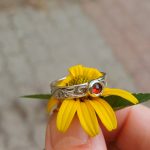 "Nature Details - Gránát" ezüst gyűrű